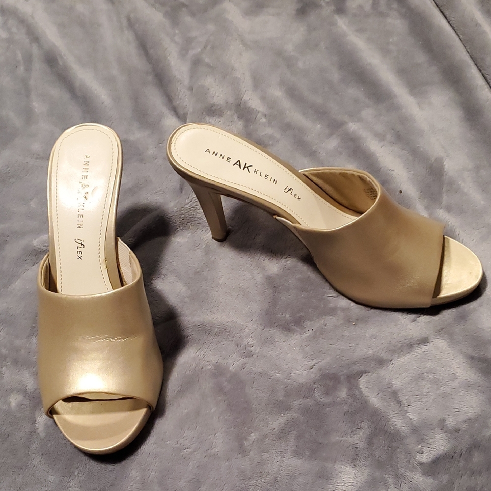 Anne Klein  Open-Toe Slip-On Mule Heels